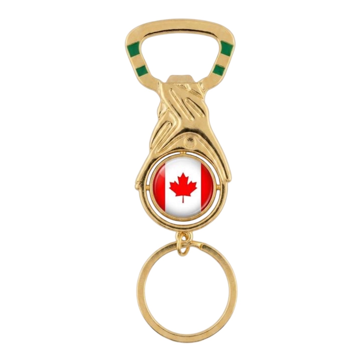 Canada Flag Metal Bottle Opener Keychain