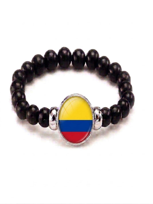 Colombia Flag Beaded Bracelet