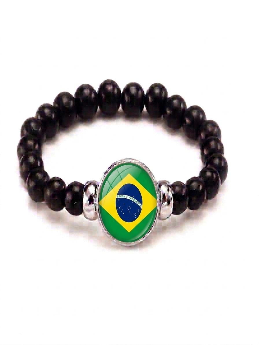 Brazil Flag Beaded Bracelet