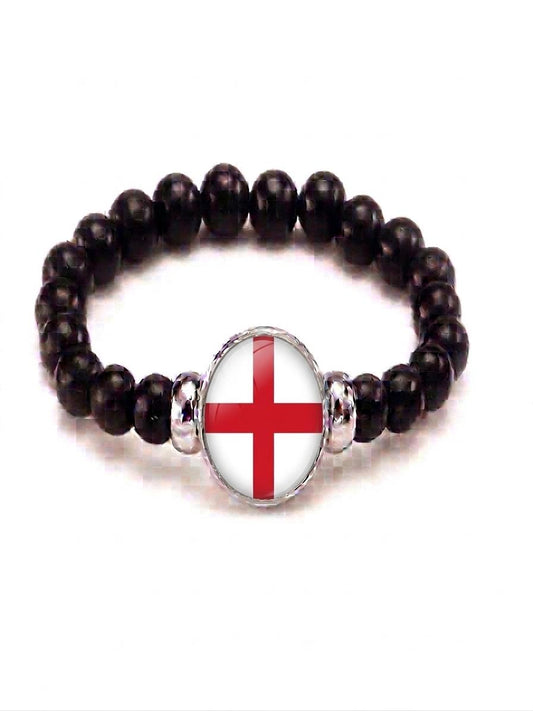 England Flag Beaded Bracelet