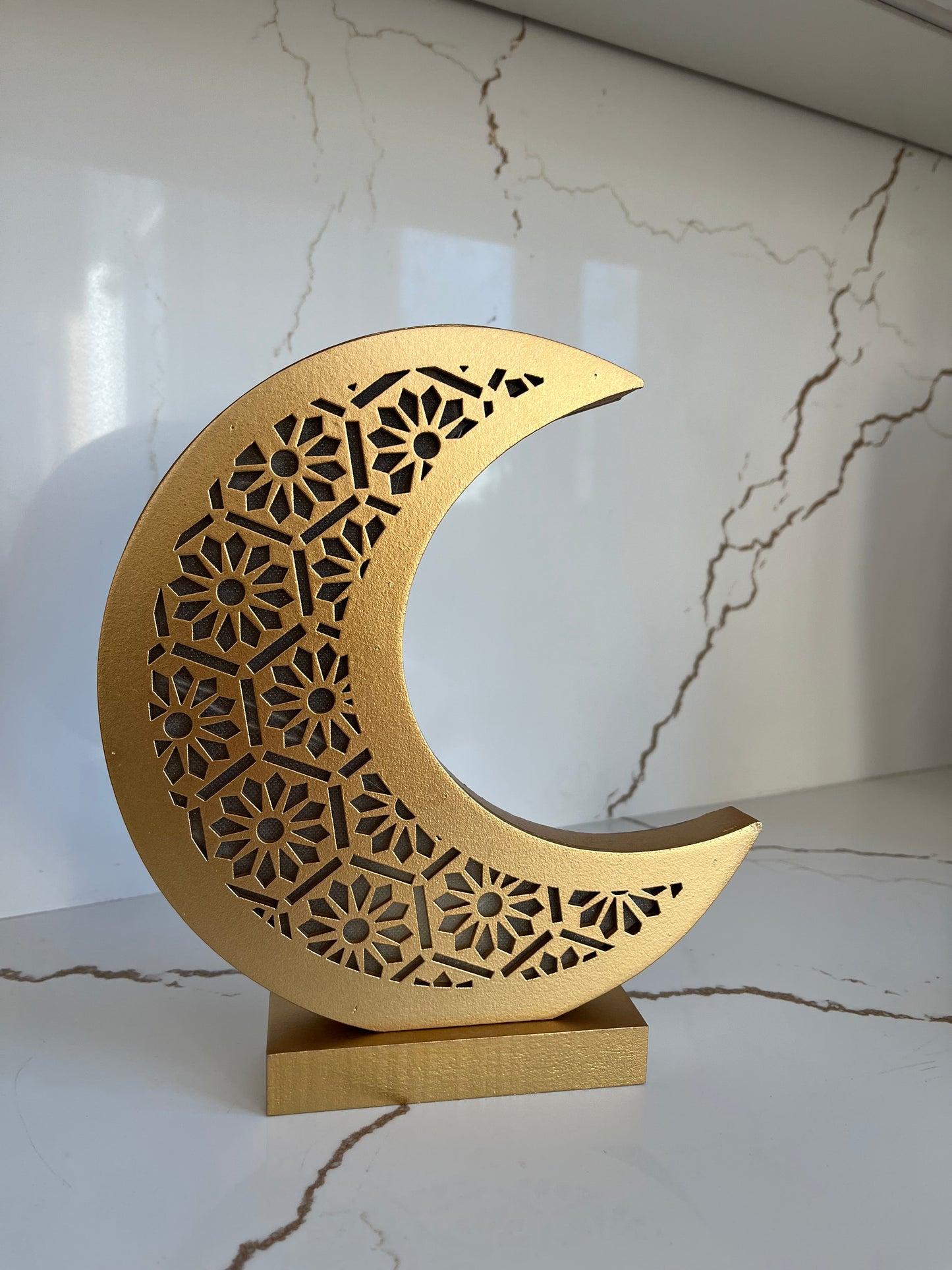 Wooden Moon Crescent Lamp