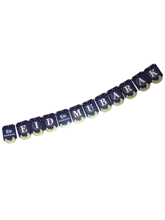 Eid Mubarak Banner- Blue White