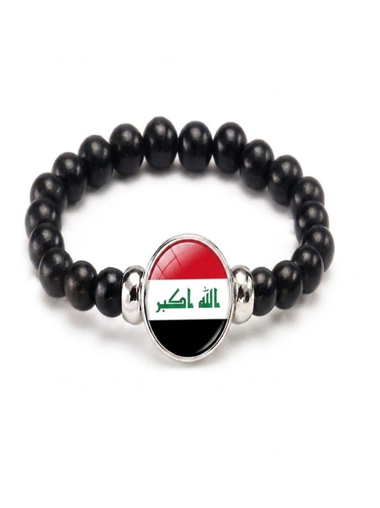Iraq Flag Beaded Bracelet