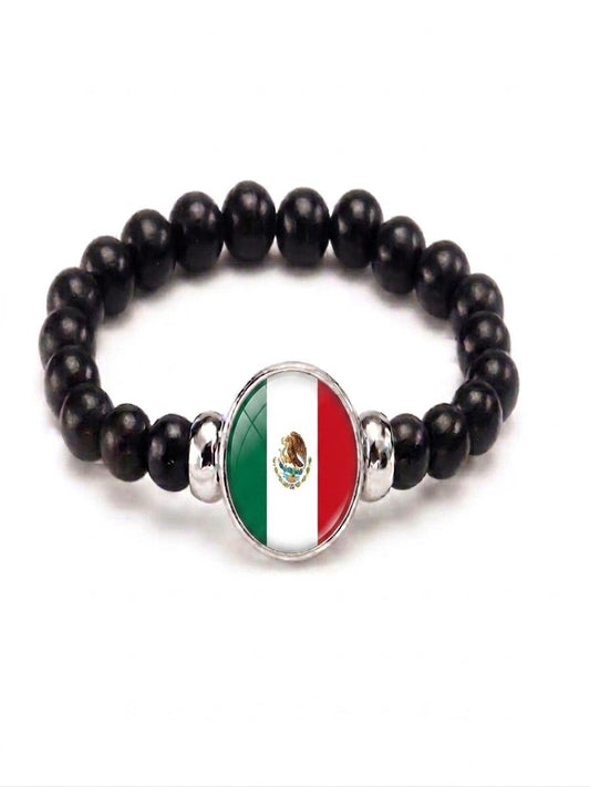 Mexico Flag Beaded Bracelet