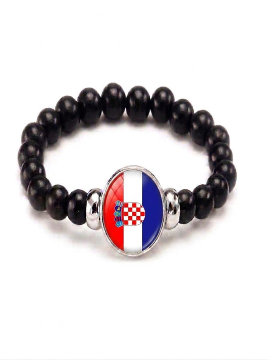 Croatia Flag Beaded Bracelet