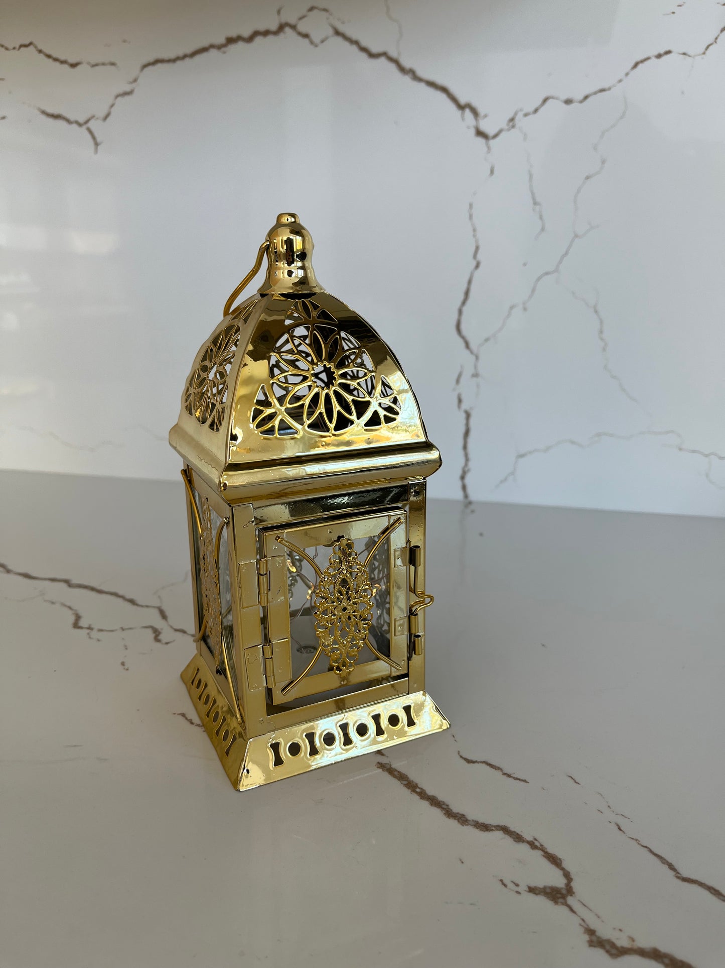 Ramadan Lantern with Lights - Gold