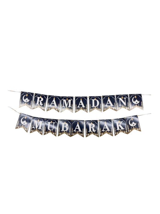 Ramadan Mubarak Banner- Dark Blue