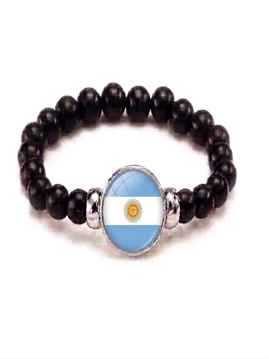 Argentina Flag Beaded Bracelet