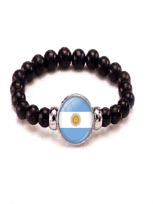 Argentina Flag Beaded Bracelet