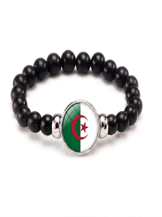 Algeria Flag Beaded Bracelet