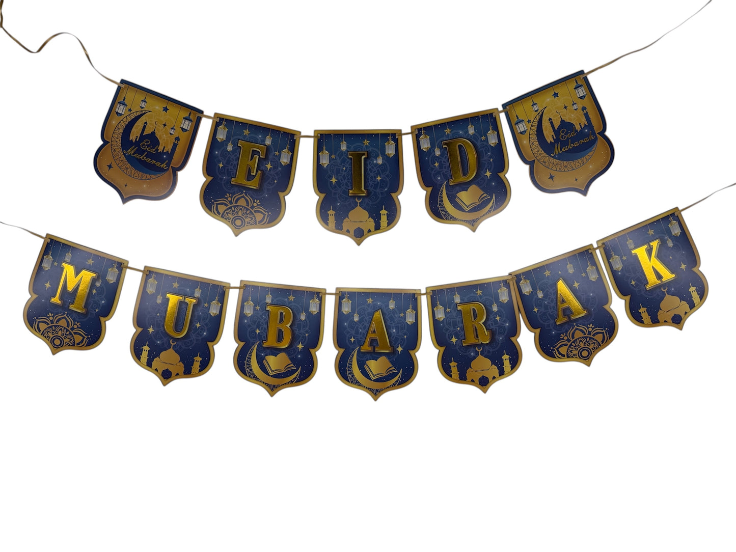 Eid Mubarak Banner- Blue Gold