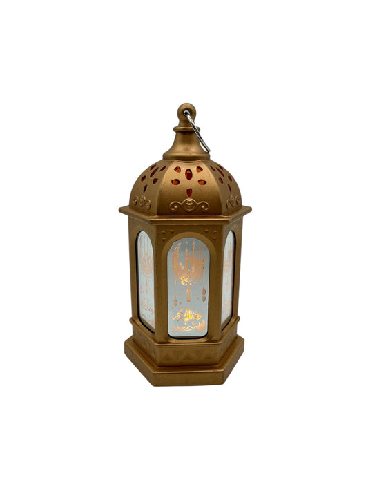 Ramadan Lantern with Lights - Gold
