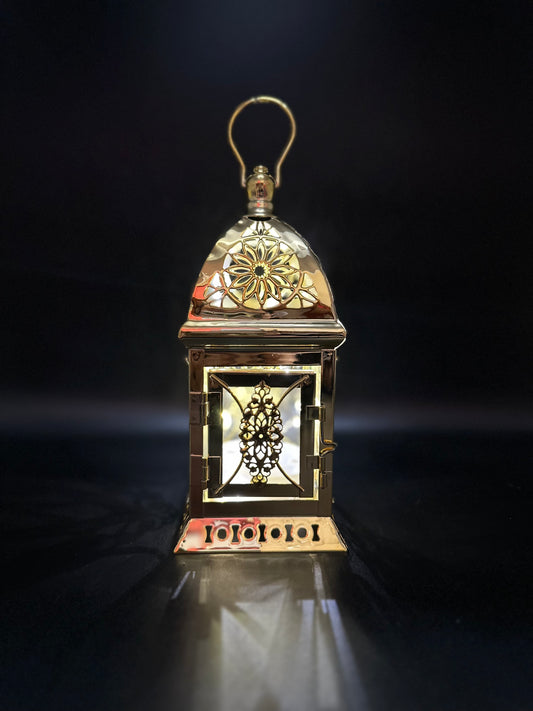 Ramadan Lantern with Lights - Gold