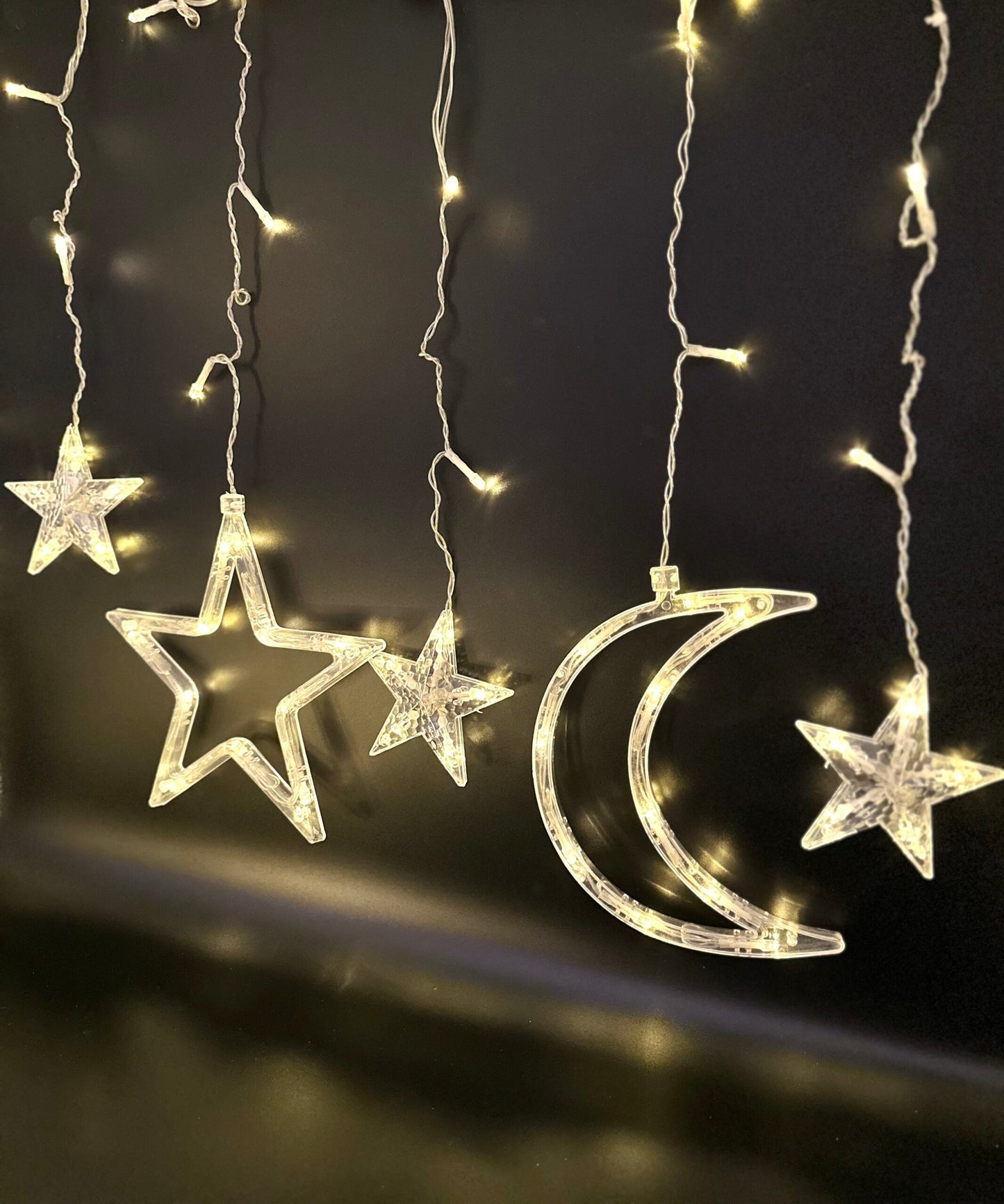 Sparkling LED Fairy Lights Set - Stars and Moon Design