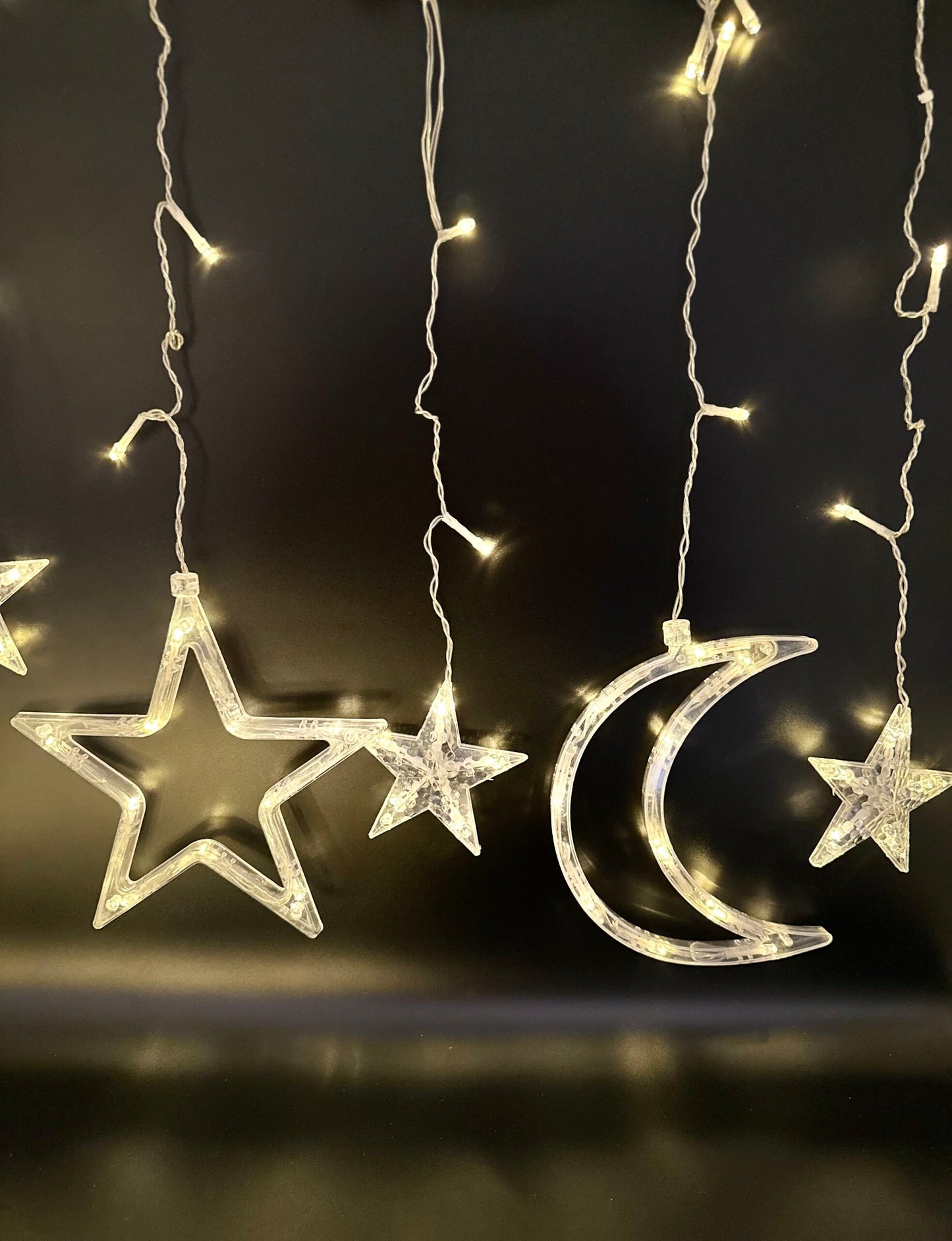 Sparkling LED Fairy Lights Set - Stars and Moon Design