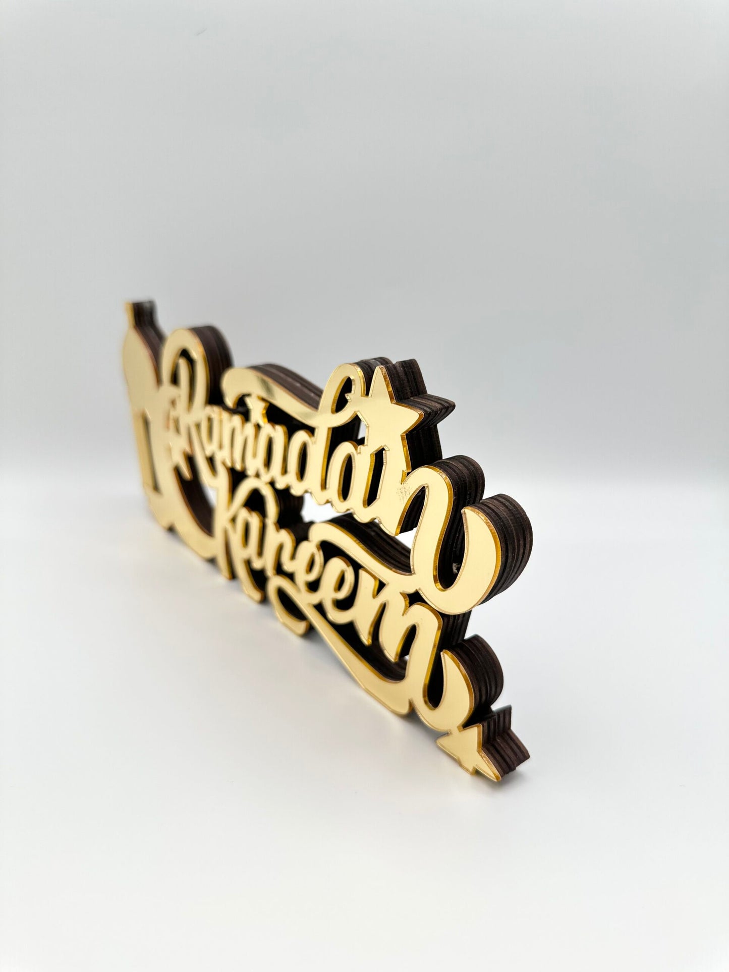 Ramadan Kareem Wooden Acrylic Tabletop - Gold