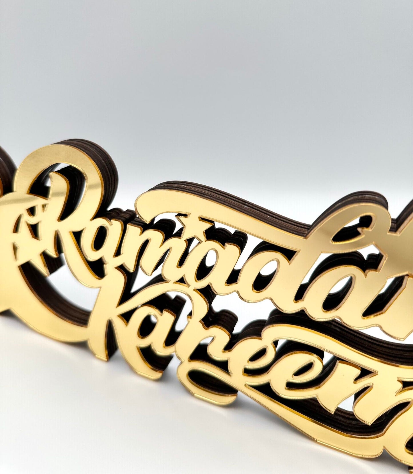 Ramadan Kareem Wooden Acrylic Tabletop - Gold