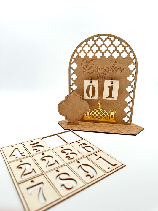 Wooden Ramadan Countdown Calendar