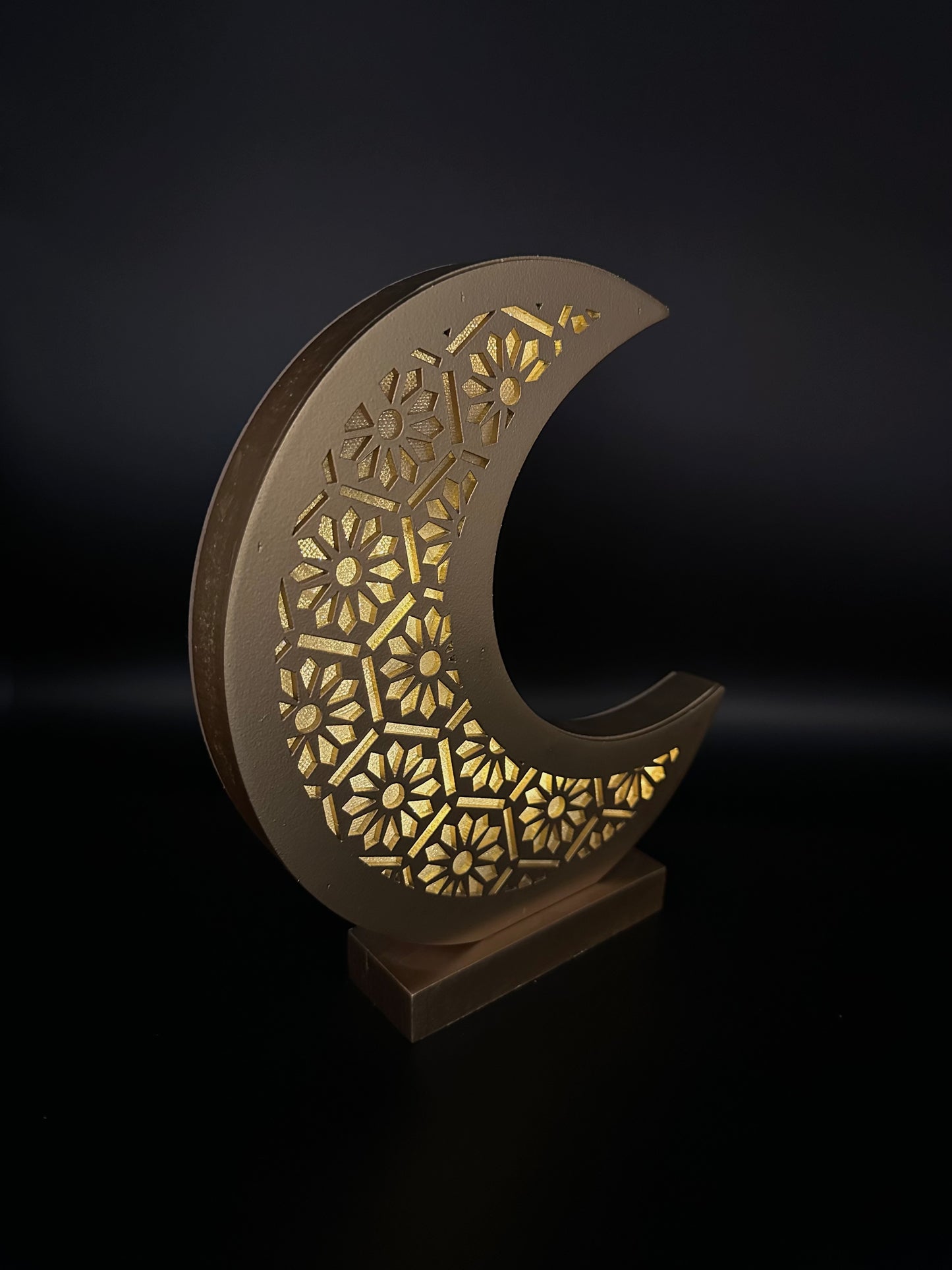 Wooden Moon Crescent Lamp