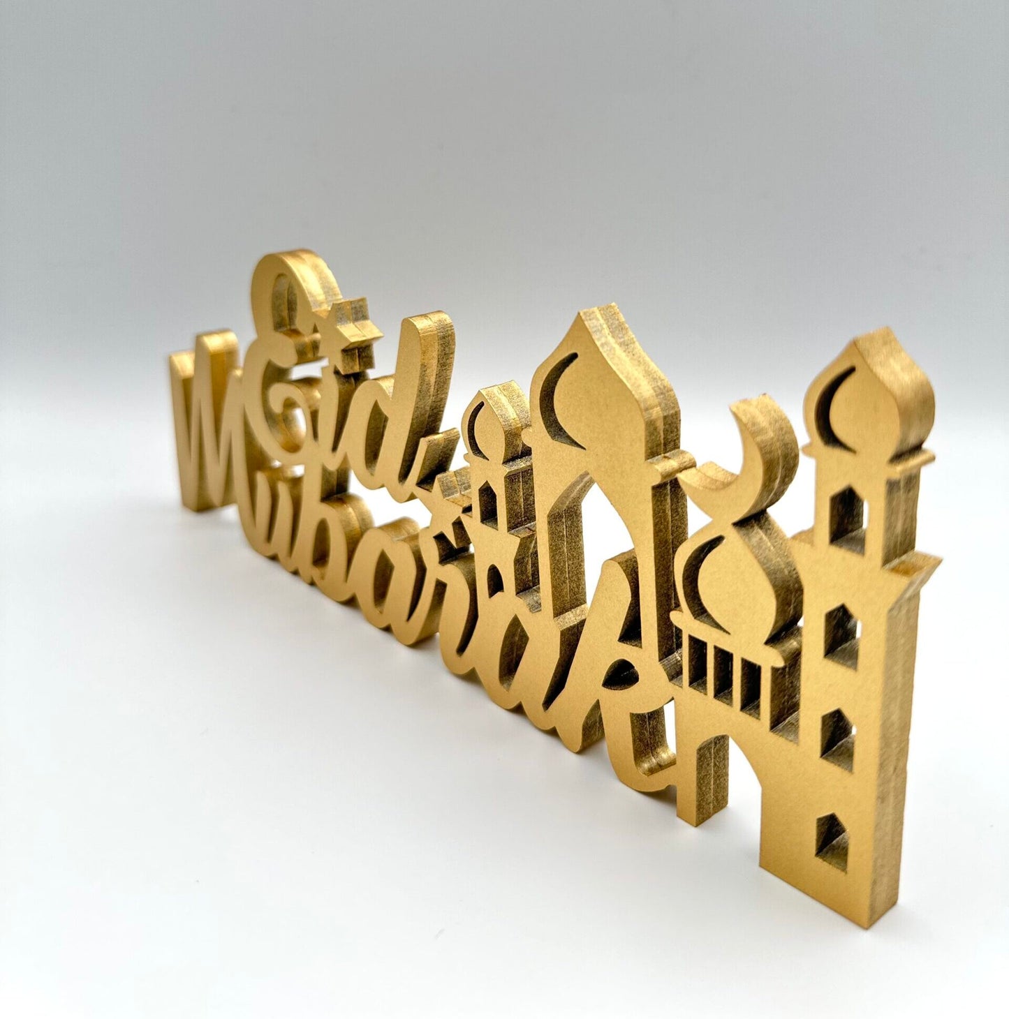 Eid Mubarak Tabletop Wooden Design - Gold