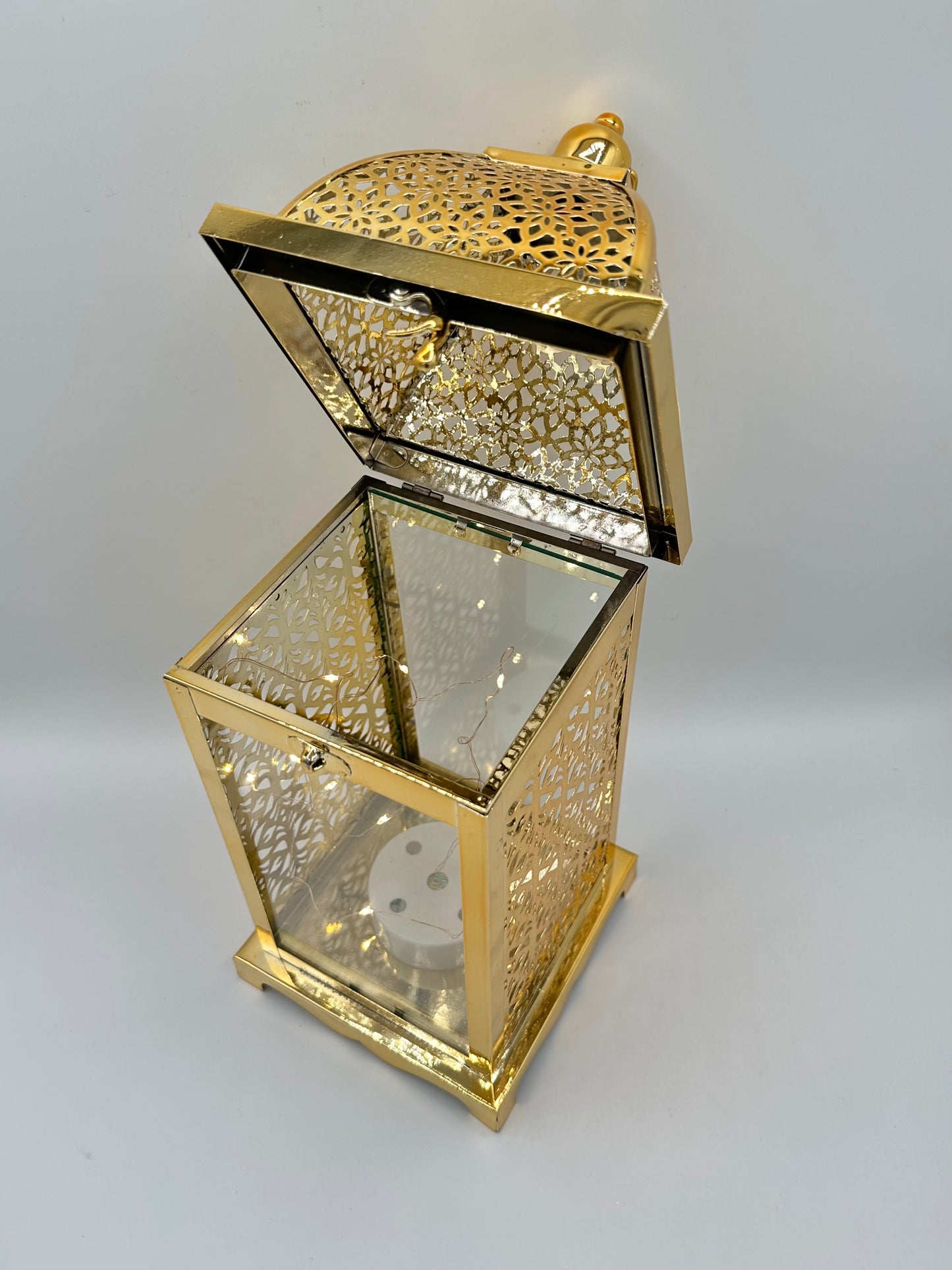 Medium Ramadan Lantern with Lights and Singing- Gold