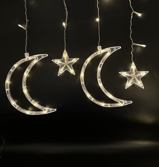 Sparkling LED Fairy Lights Set - Stars and Moons Design
