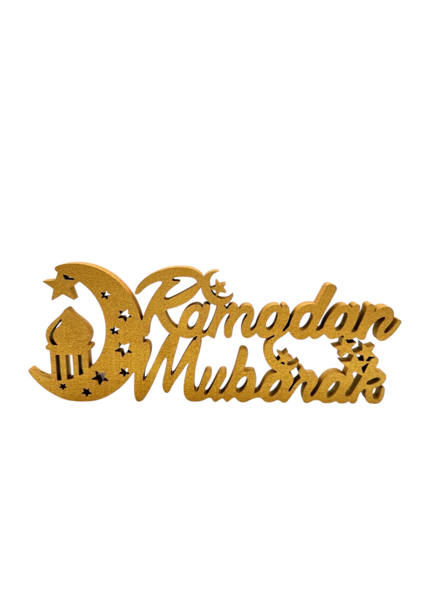 Ramadan Mubarak Tabletop Wooden Design - Gold