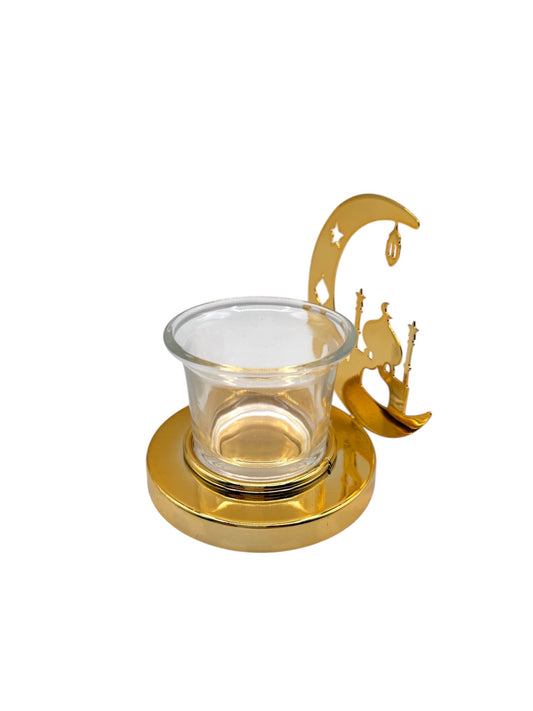 Candle Holder with cup -Gold