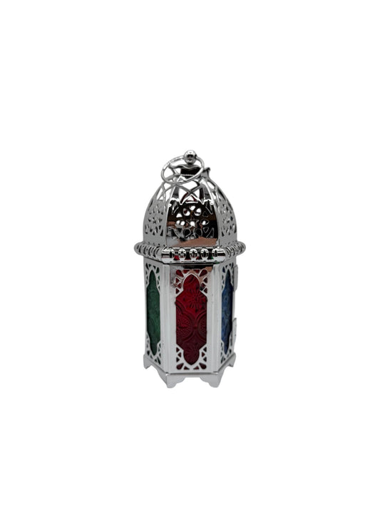Small Lantern with stained glass - Silver